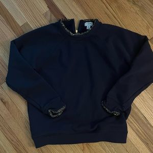 J crew size medium floral collar sweat shirt